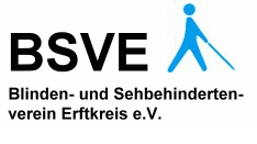 Vereinslogo des Blinden- und Sehbehindertenverein Erftkreis e.V. mit Stockmnnchen